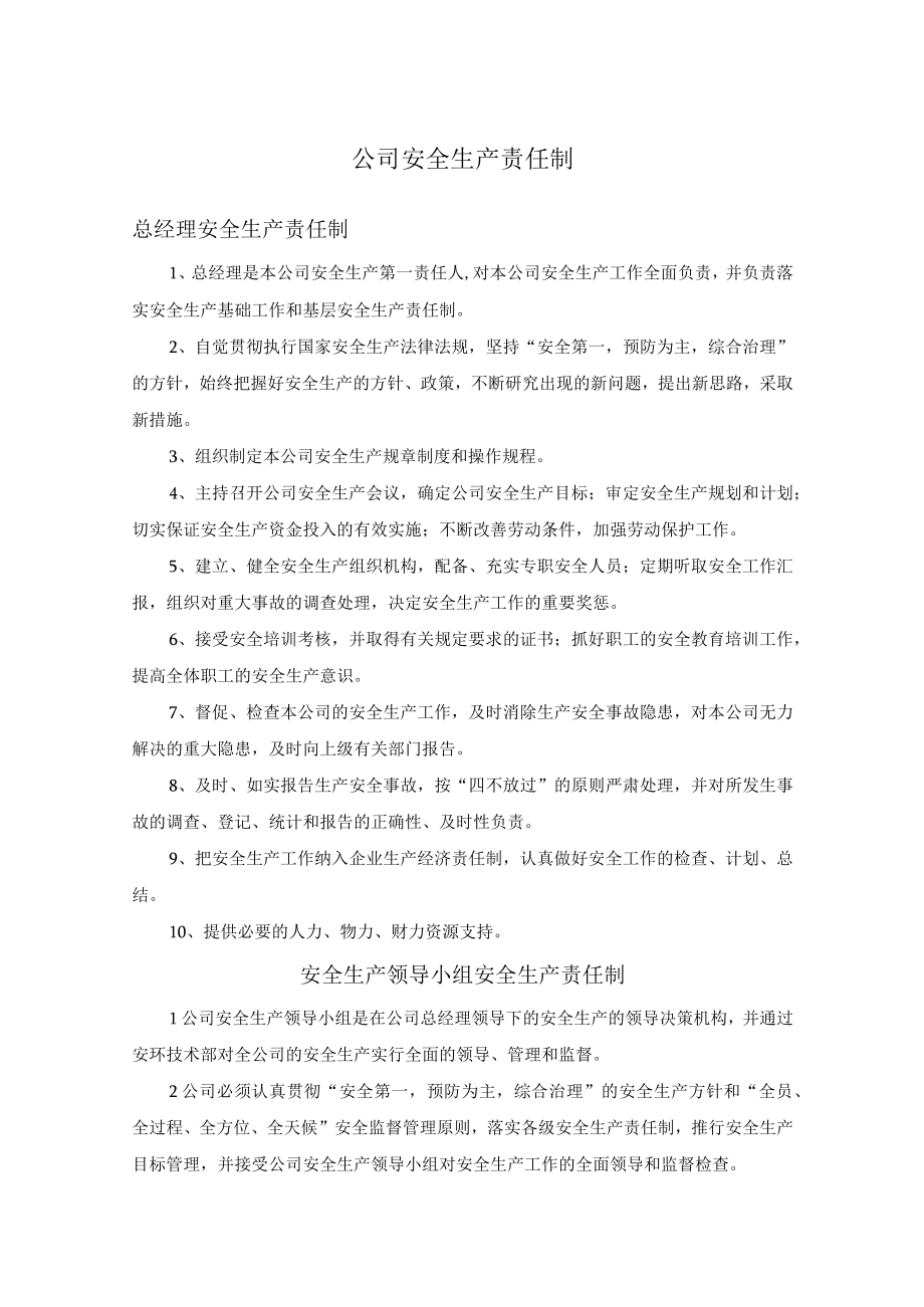 公司安全生产责任制.docx_第1页