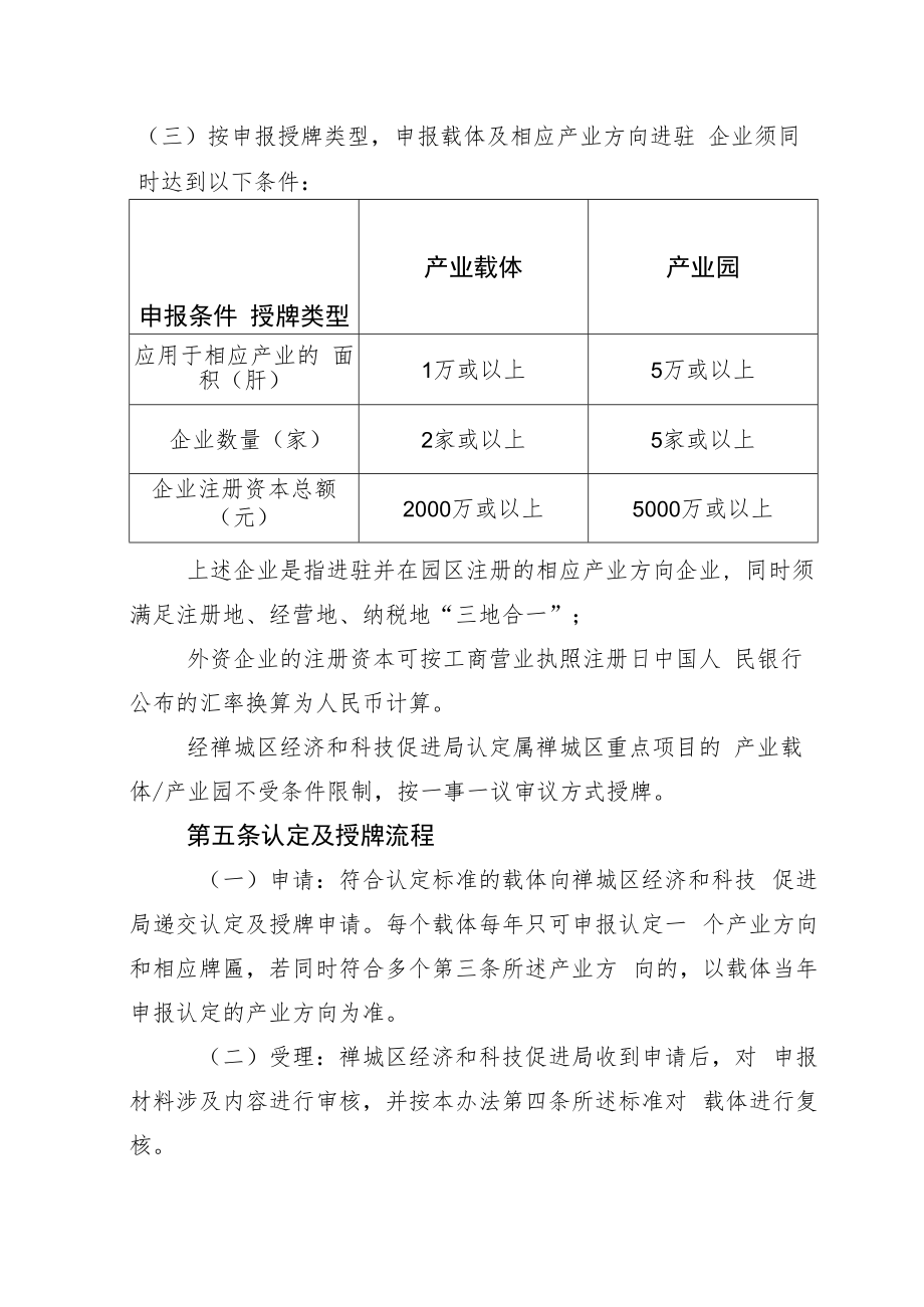 佛山市禅城区产业载体认定授牌管理实施办法（修订稿）.docx_第3页