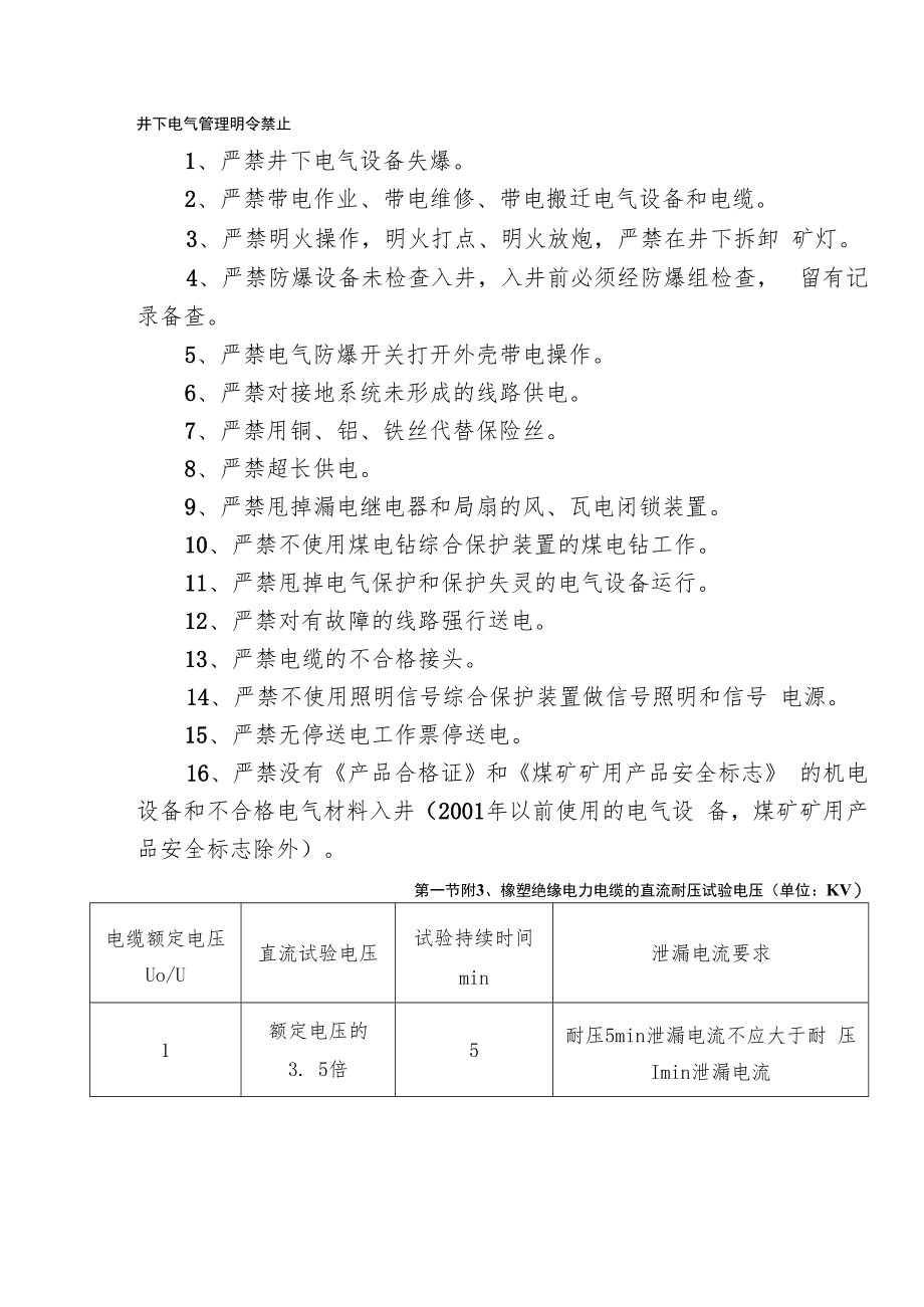 井下电气管理明令禁止.docx_第1页