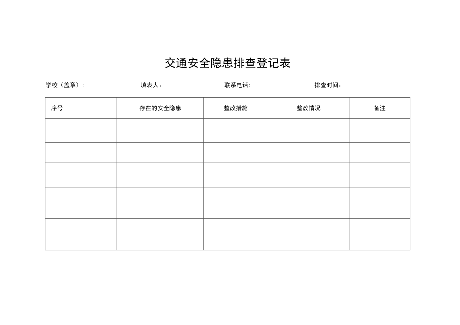 交通安全隐患排查登记表.docx_第1页