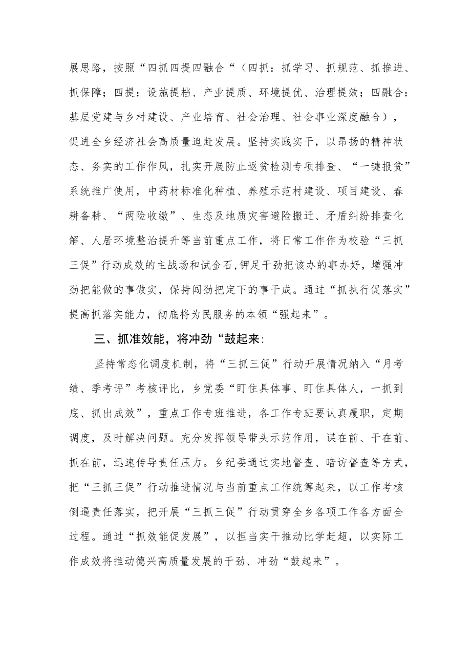 乡党委【“三抓三促”行动进行时】会议研讨发言材料【精选三篇】.docx_第2页