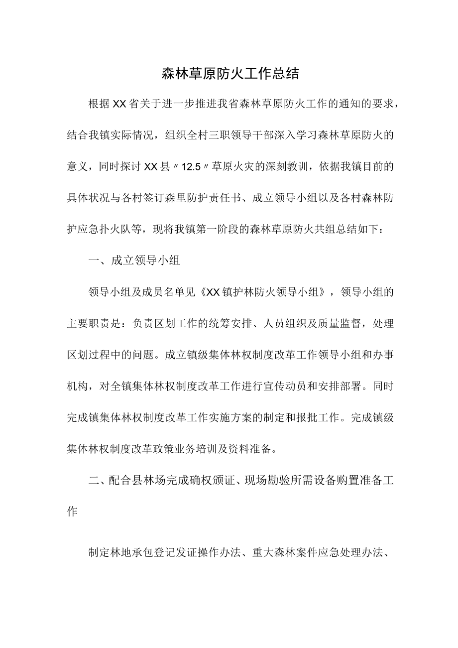 乡镇森林草原防火工作专项总结（合计4份）.docx_第1页