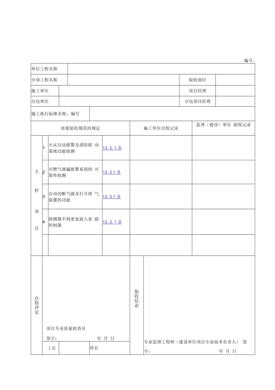 住宅(小区)智能化安全防范系统+火灾自动报警及消防联动系统+监控与管理系统检验批质量验收记录.docx_第2页