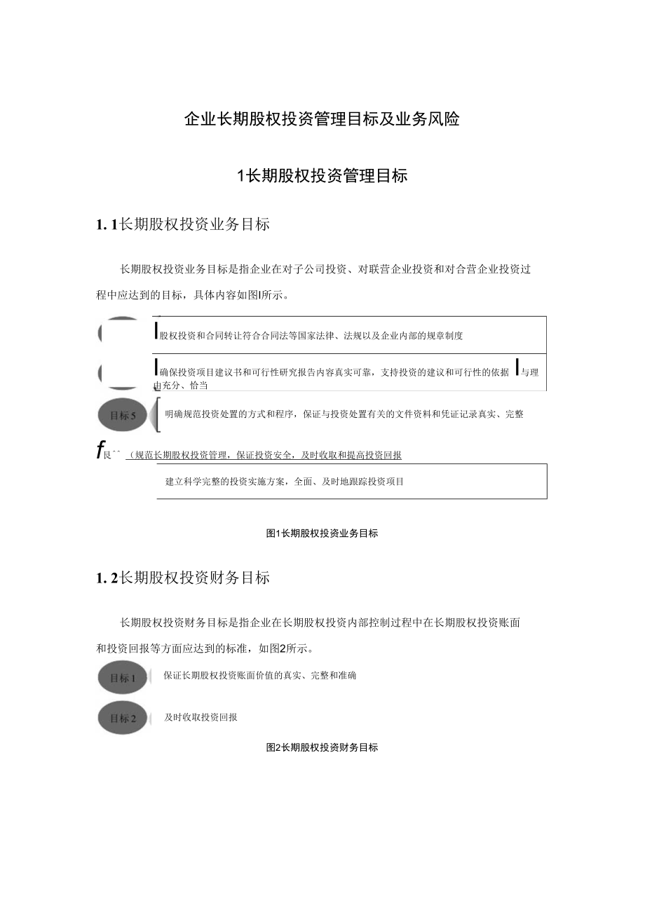 企业长期股权投资管理目标及业务风险.docx_第1页