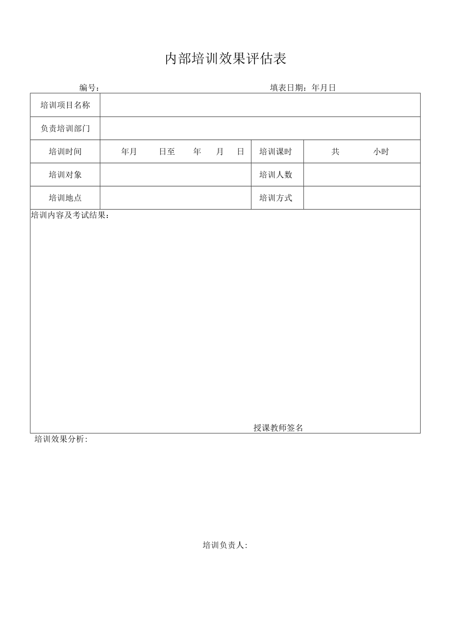 内部培训效果评估表.docx_第1页