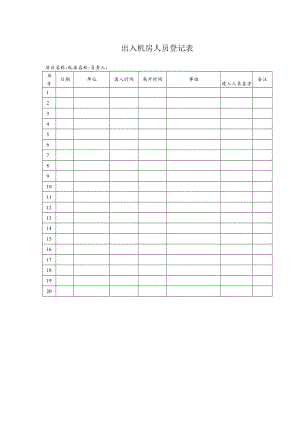 出入机房人员登记表.docx