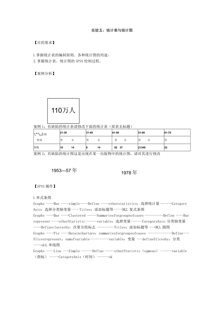 华北理工卫生统计学实验指导05统计表与统计图.docx_第1页