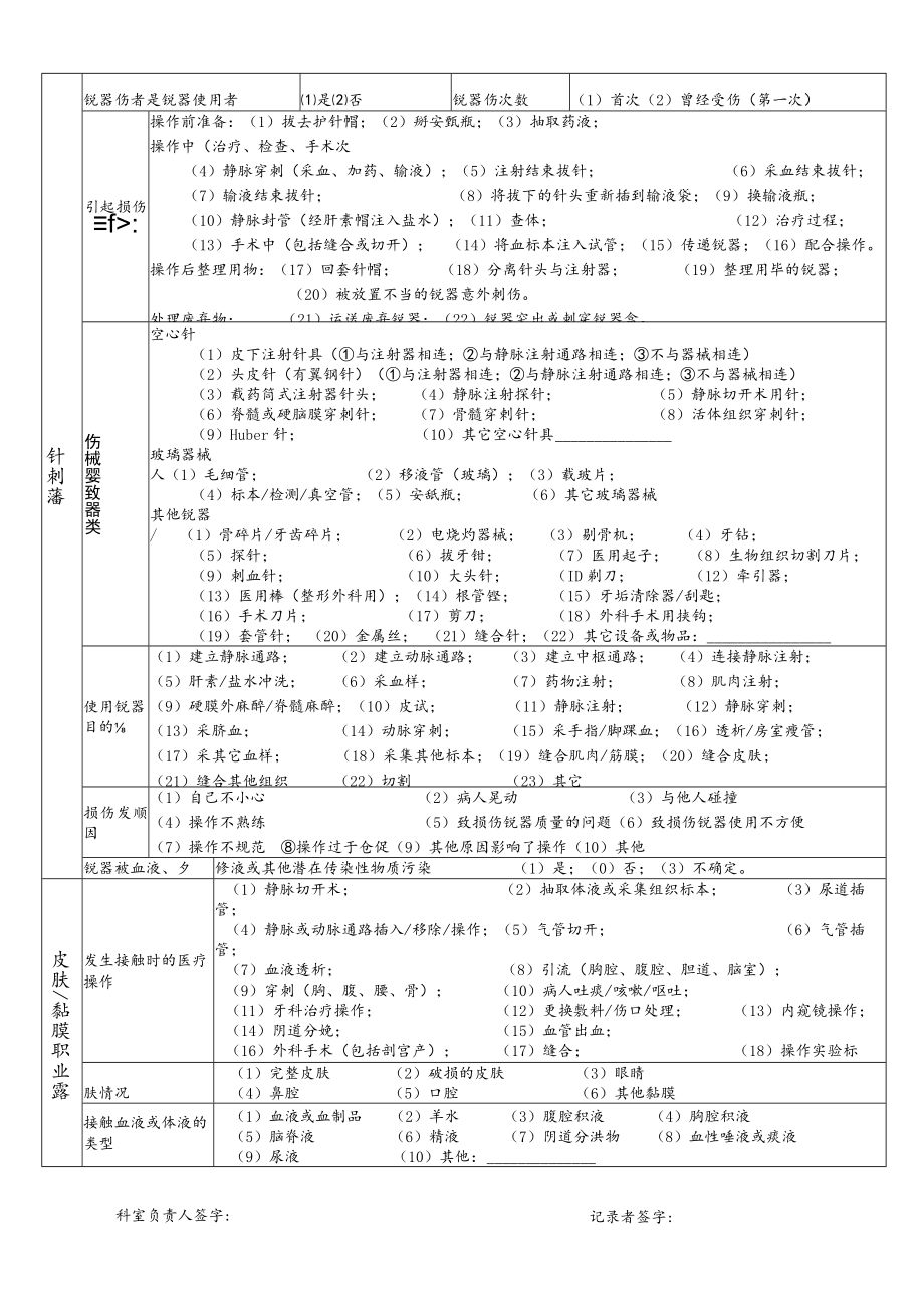 医务人员医院感染职业接触登记表.docx_第3页