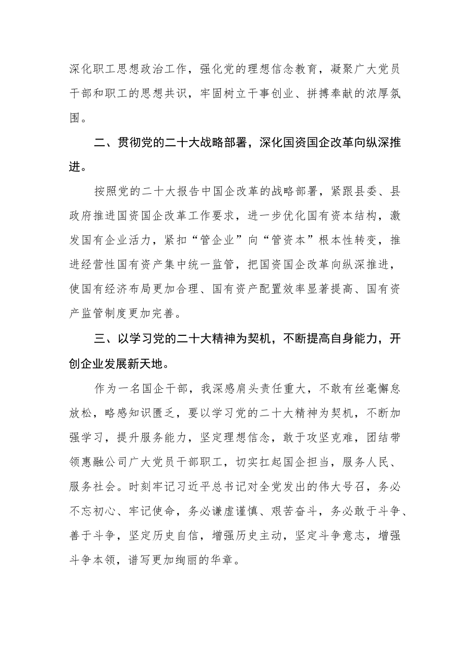 国企干部学习贯彻党的二十大精神心得体会.docx_第3页