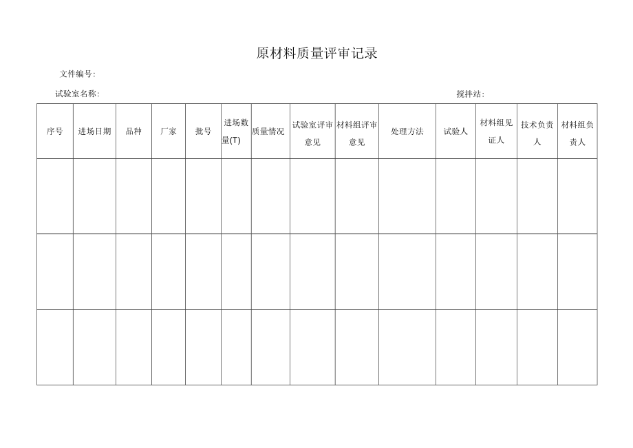 原材料质量评审记录.docx_第1页