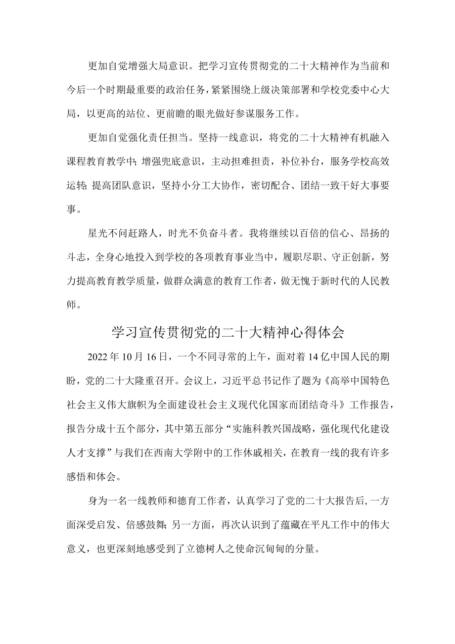 大学教师《学习宣传贯彻党的二十大精神》个人心得体会 （合计4份）.docx_第2页