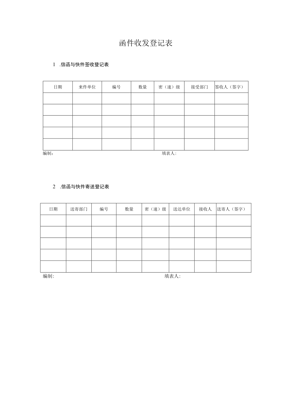 函件收发登记表.docx_第1页