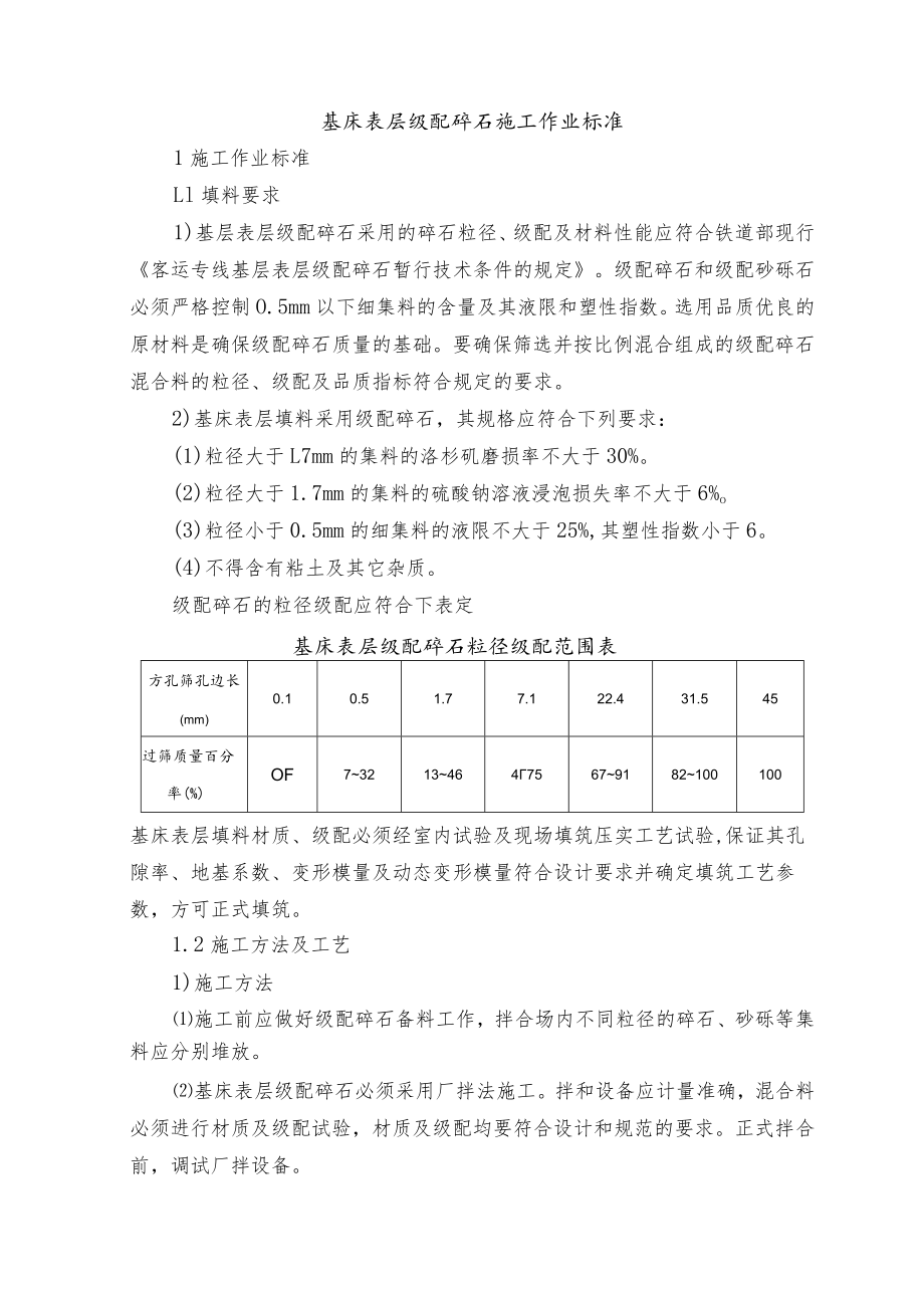 基床表层级配碎石施工作业标准.docx_第1页