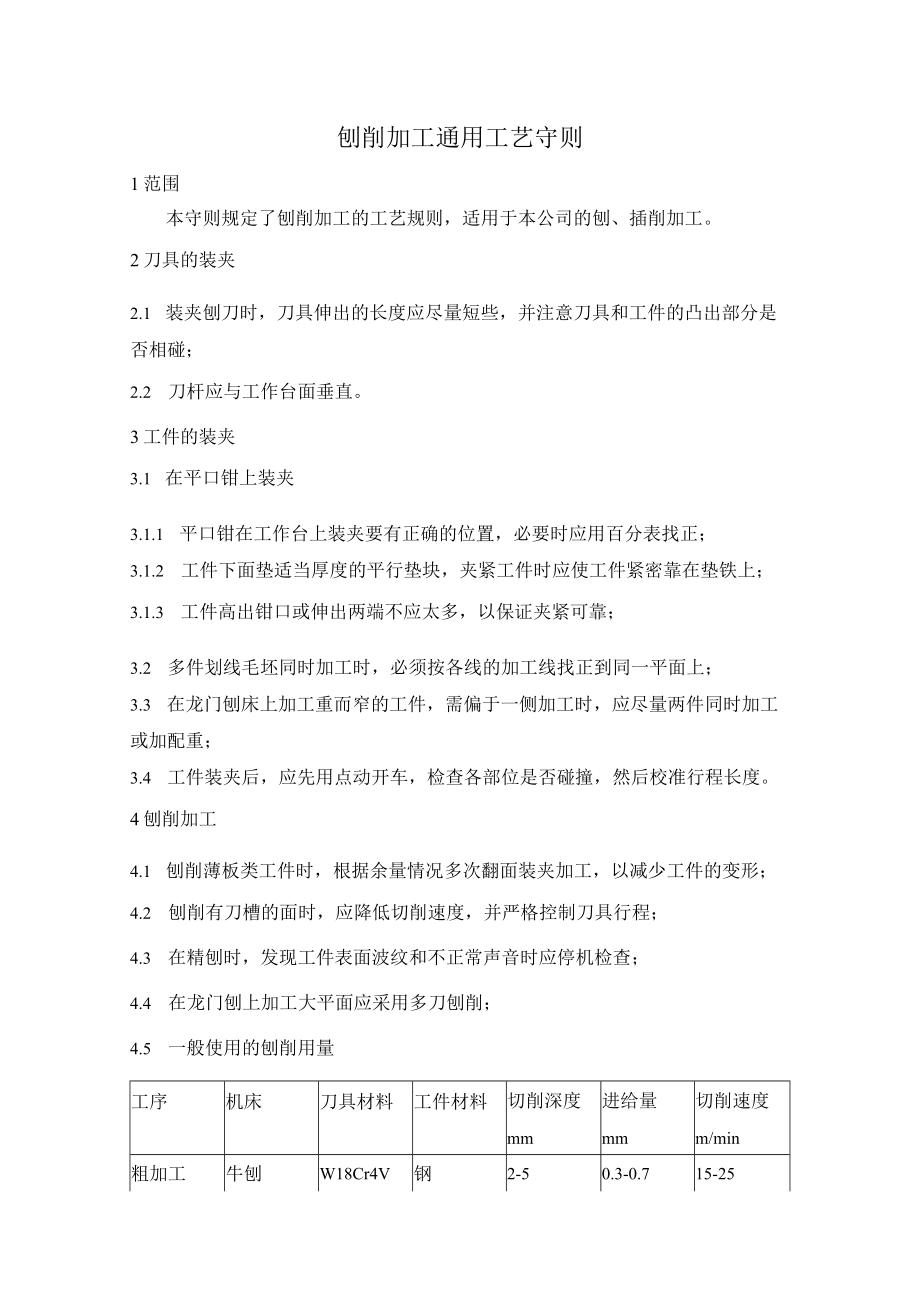 刨削加工通用工艺守则.docx_第1页