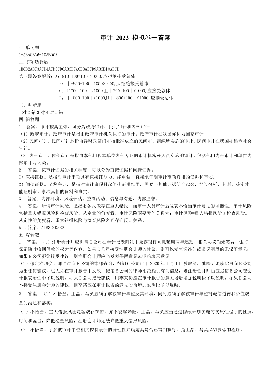 华东理工大学审计期末复习题及参考答案.docx_第1页