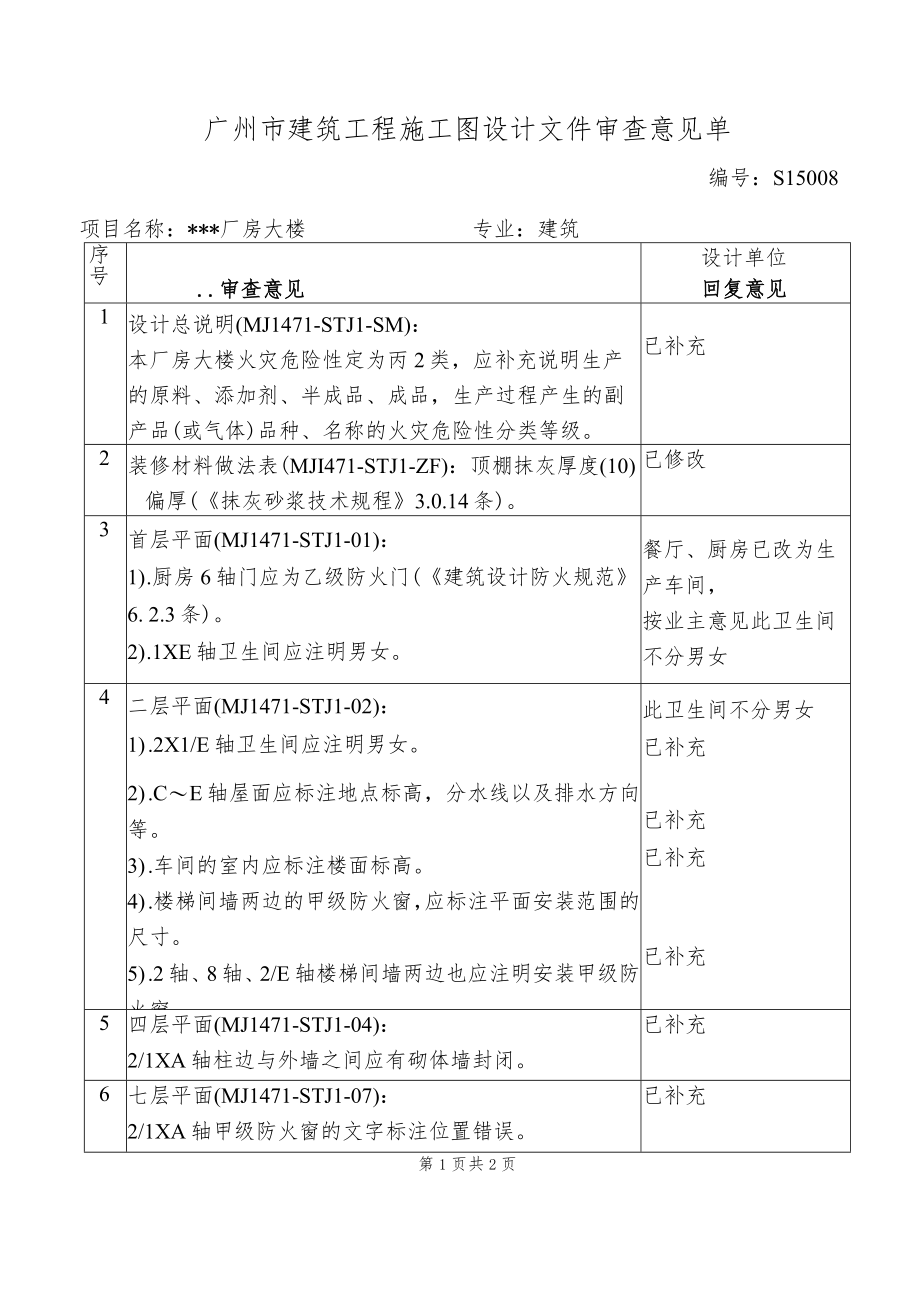 厂房大楼建筑专业(回复）.docx_第1页