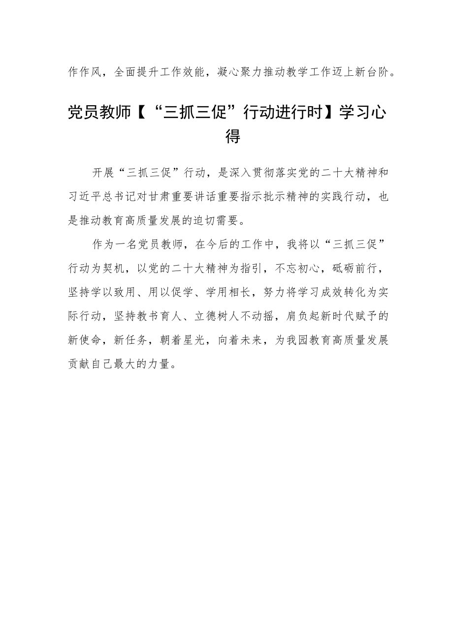 小学党员教师【“三抓三促”行动进行时】学习心得体会感想4篇.docx_第3页