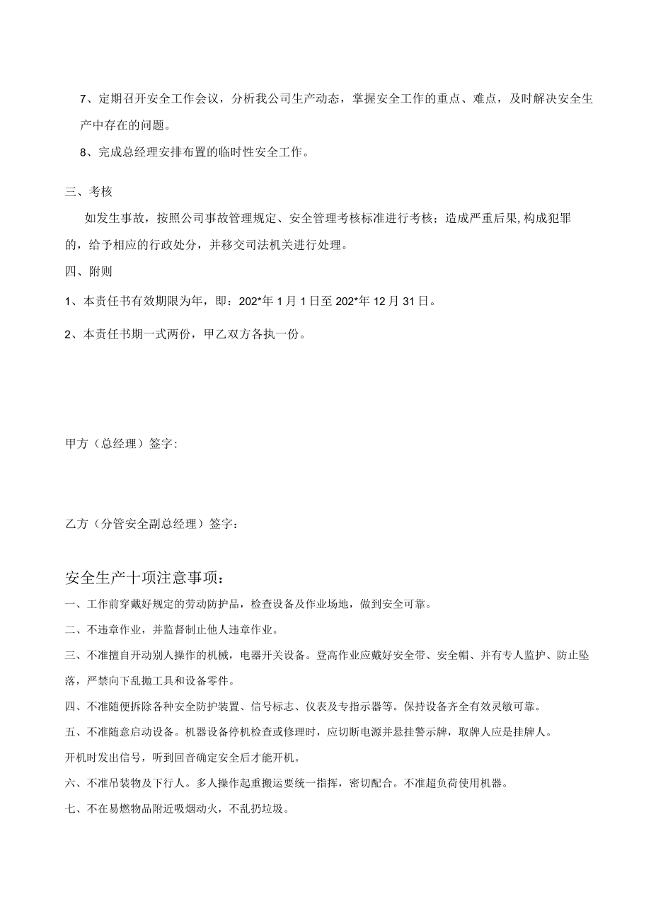 安全副总目标责任书模板.docx_第2页