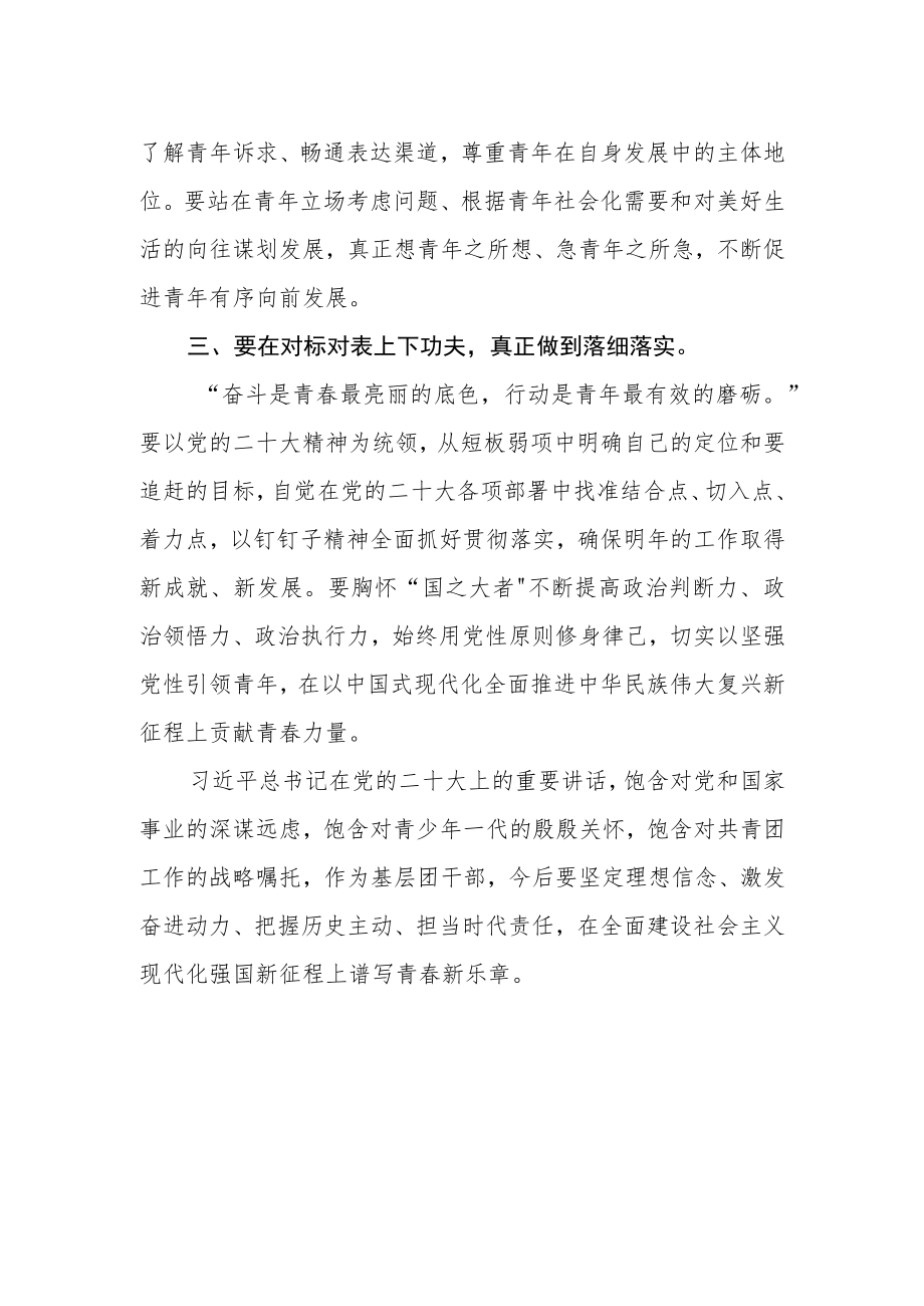 基层团干部学习党的二十大精神心得体会.docx_第2页