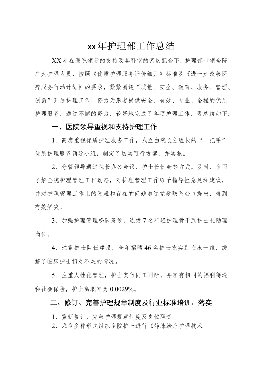 医院护理部工作总结.docx_第1页