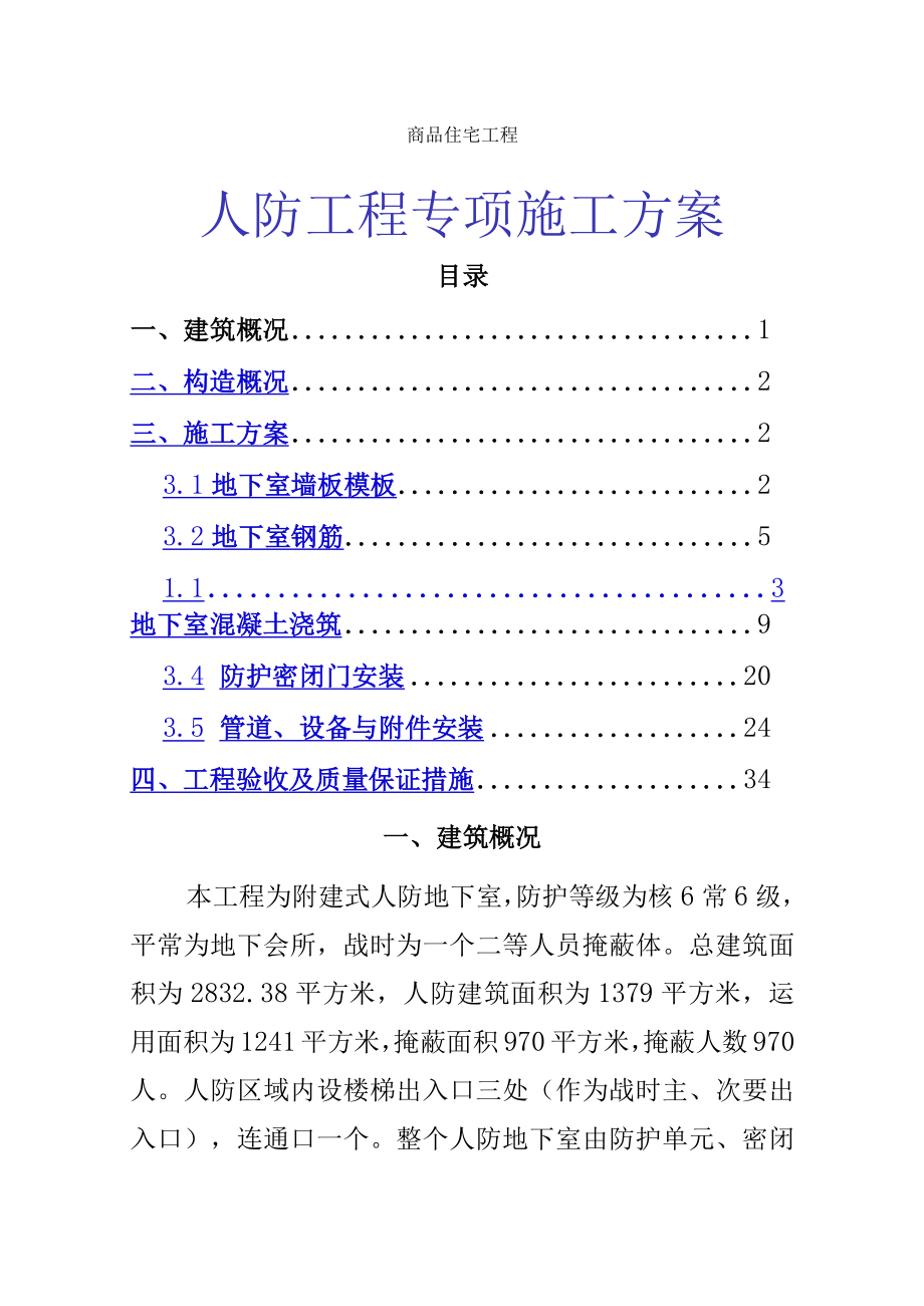 地下会所人防工程专项施工方案.docx_第1页