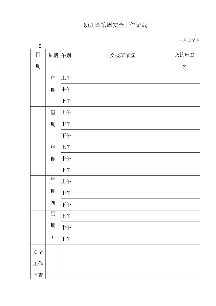 周安全工作记录模板.docx_第1页