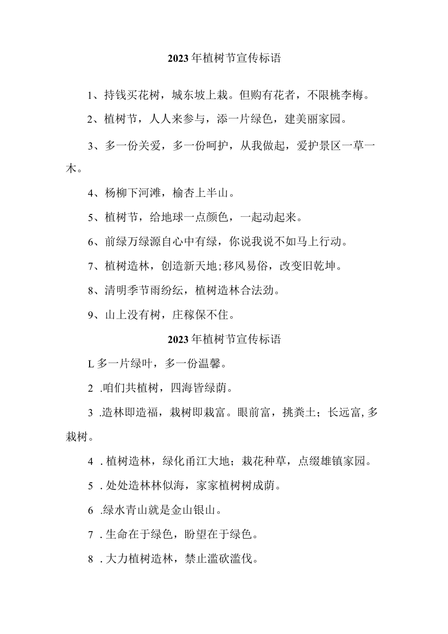 学校2023年植树节活动宣传标语 精编汇编4份.docx_第2页