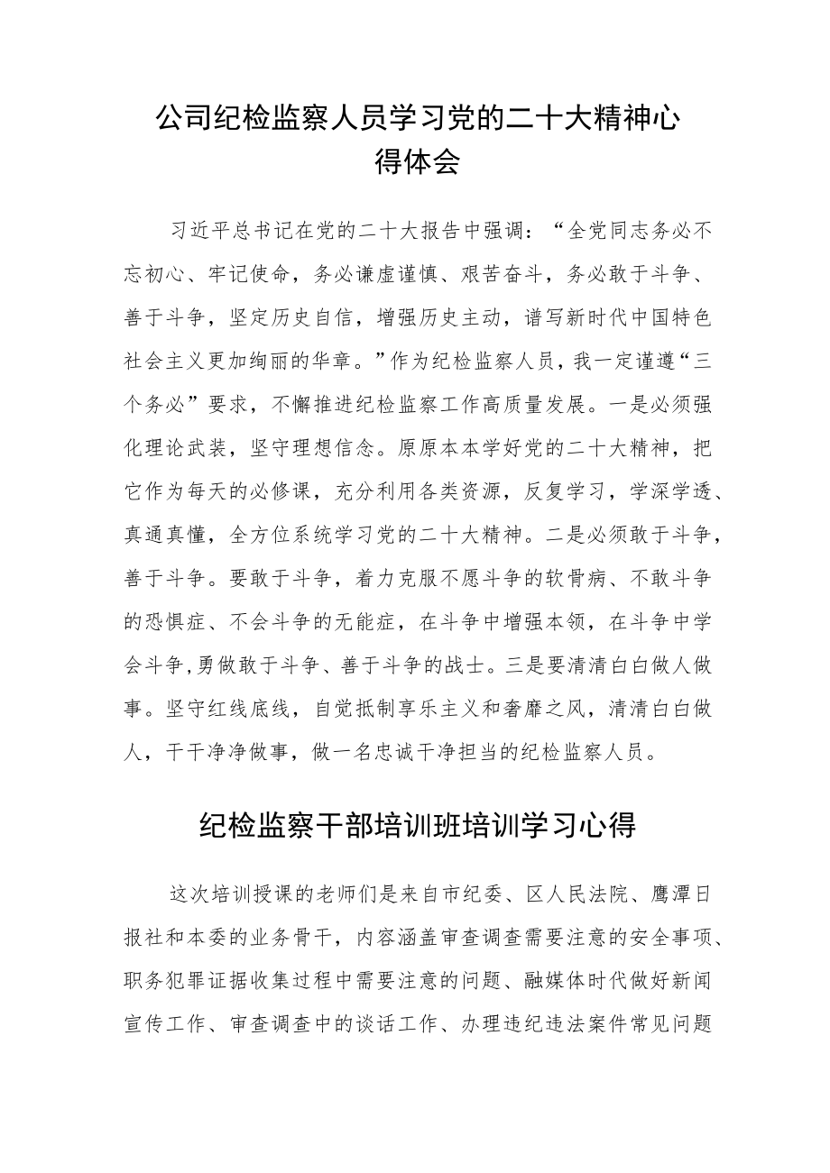 全市纪检监察干部学习党的二十大精神心得体会(精选三篇).docx_第3页