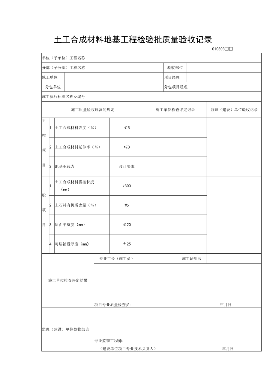 土工合成材料地基工程检验批质量验收记录.docx_第1页