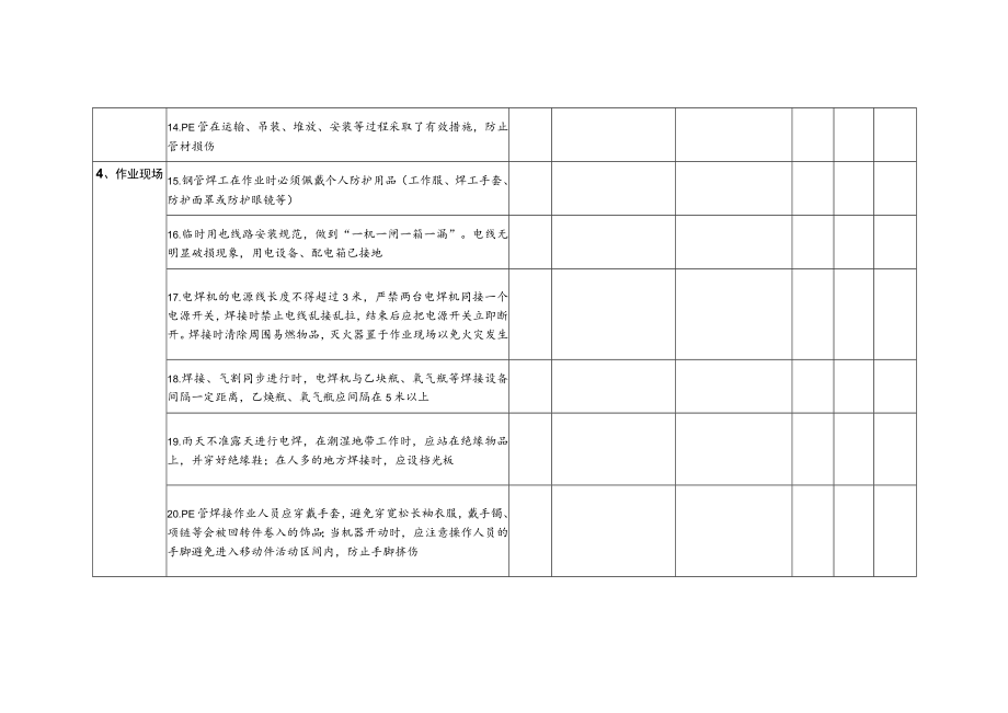 工程管理中心2017年7月份总经理安全检查表-焊接作业管理）.docx_第3页