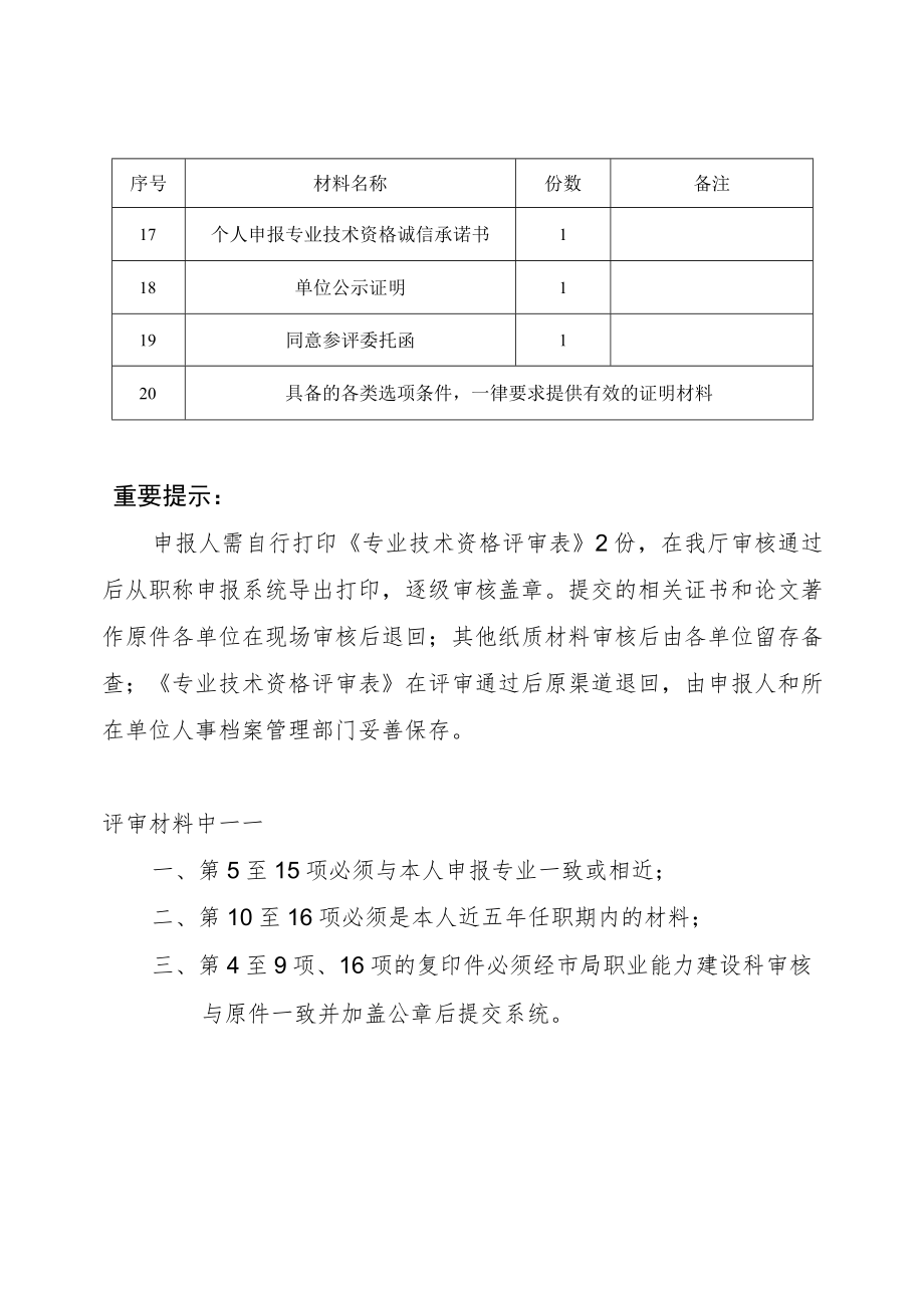 技工院校教师高级职称评审材料目录表.docx_第2页