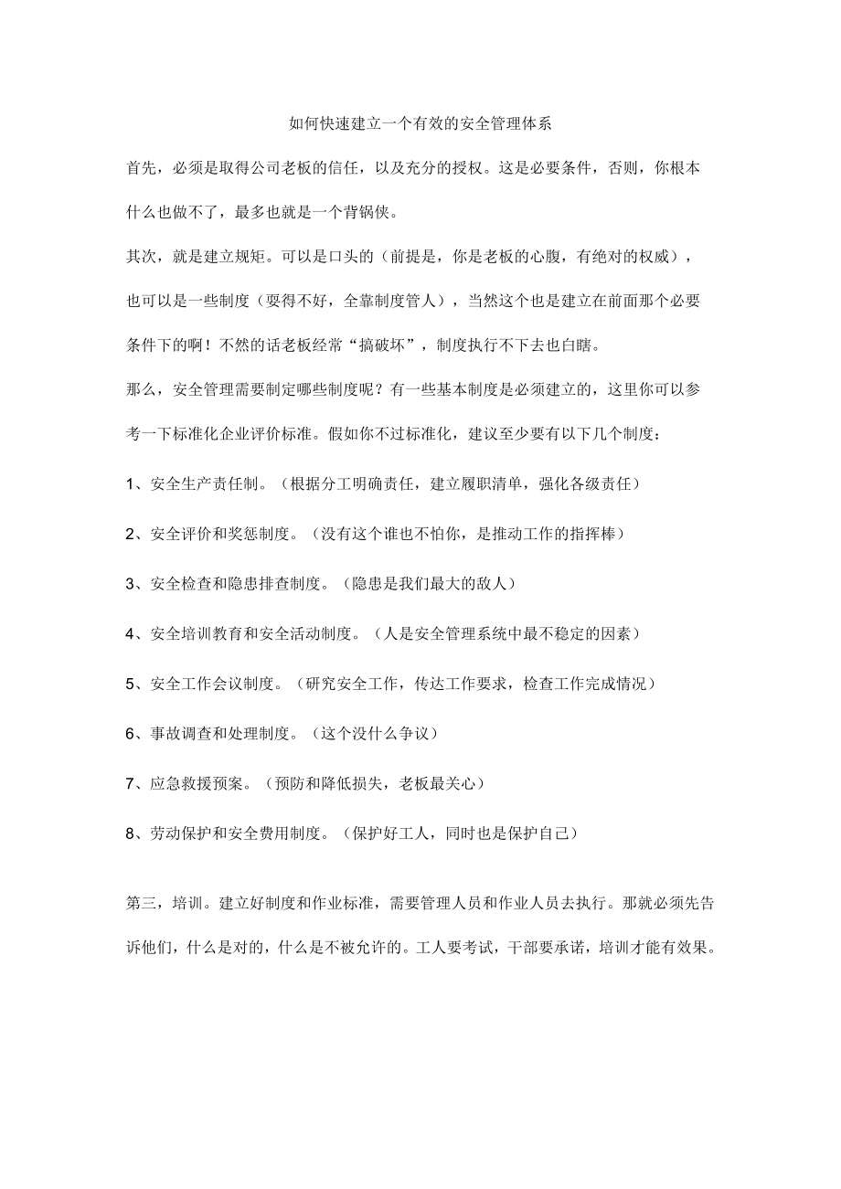 如何快速建立一个有效的安全管理体系.docx_第1页