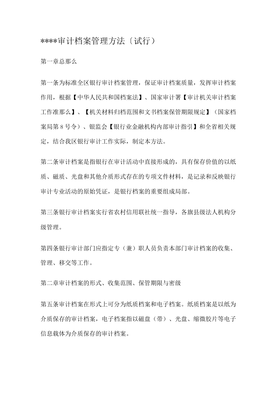 审计档案管理办法.docx_第1页