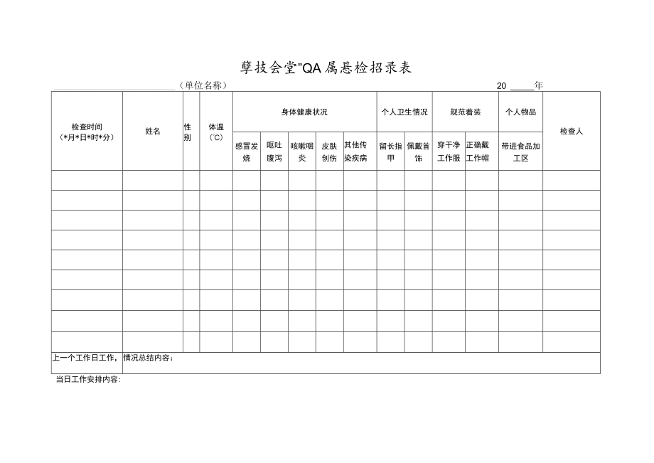 学校食堂从业人员晨检登记本.docx_第2页