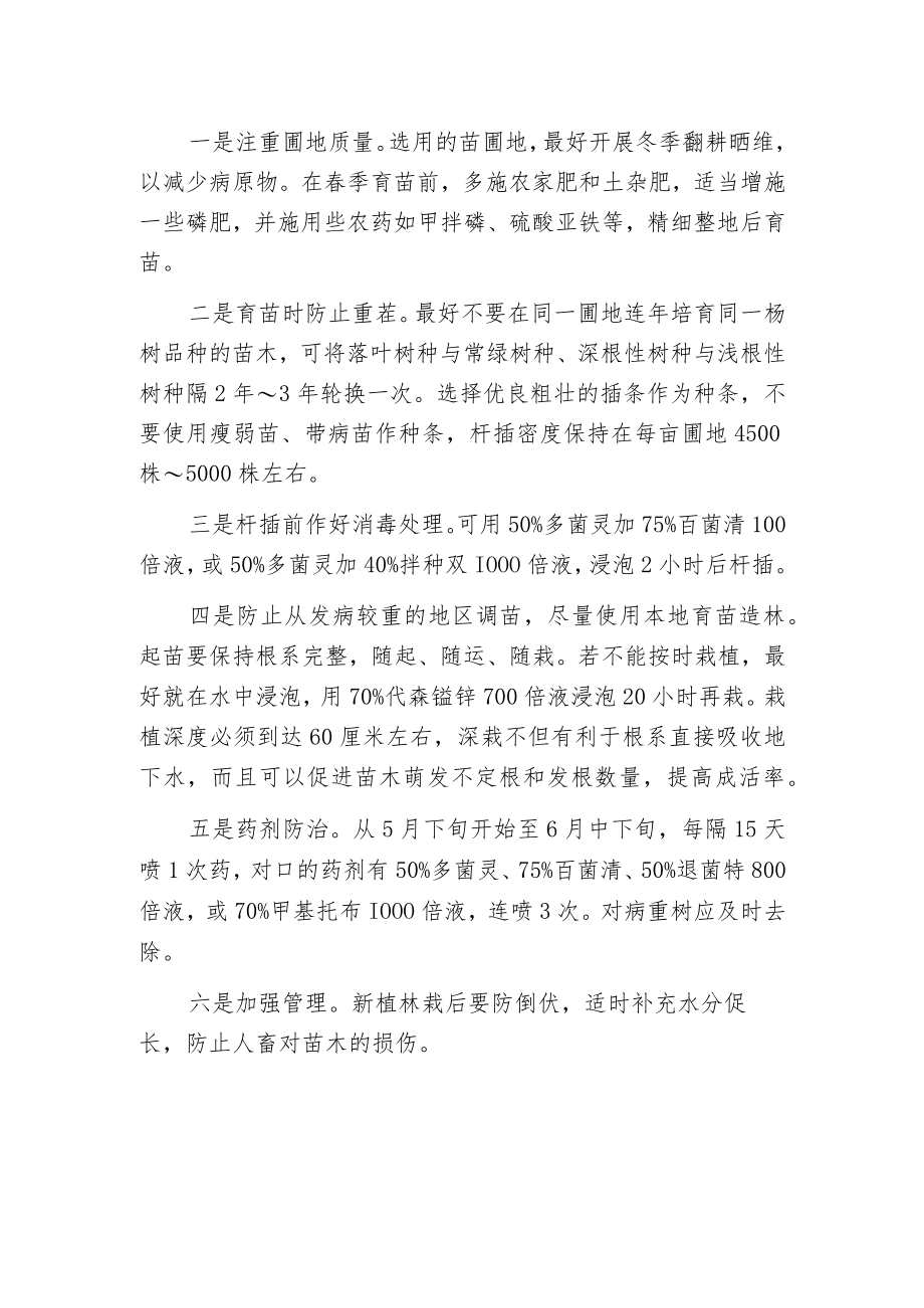 新造杨树林病害原因及防治方法.docx_第2页