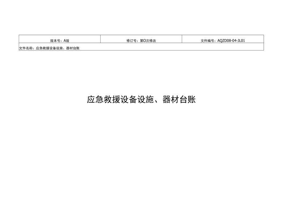 应急救援设备设施、器材台账.docx_第1页