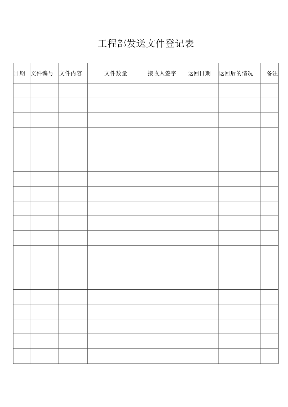 工程部发送文件登记表.docx_第1页