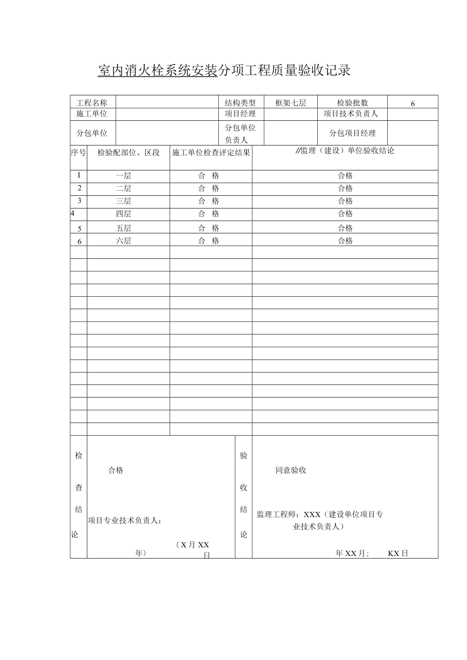 室内消火栓系统安装分项工程质量验收记录.docx_第1页