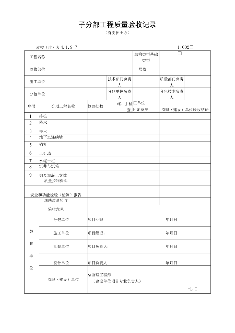 子分部工程质量验收记录（有支护土方）.docx_第1页