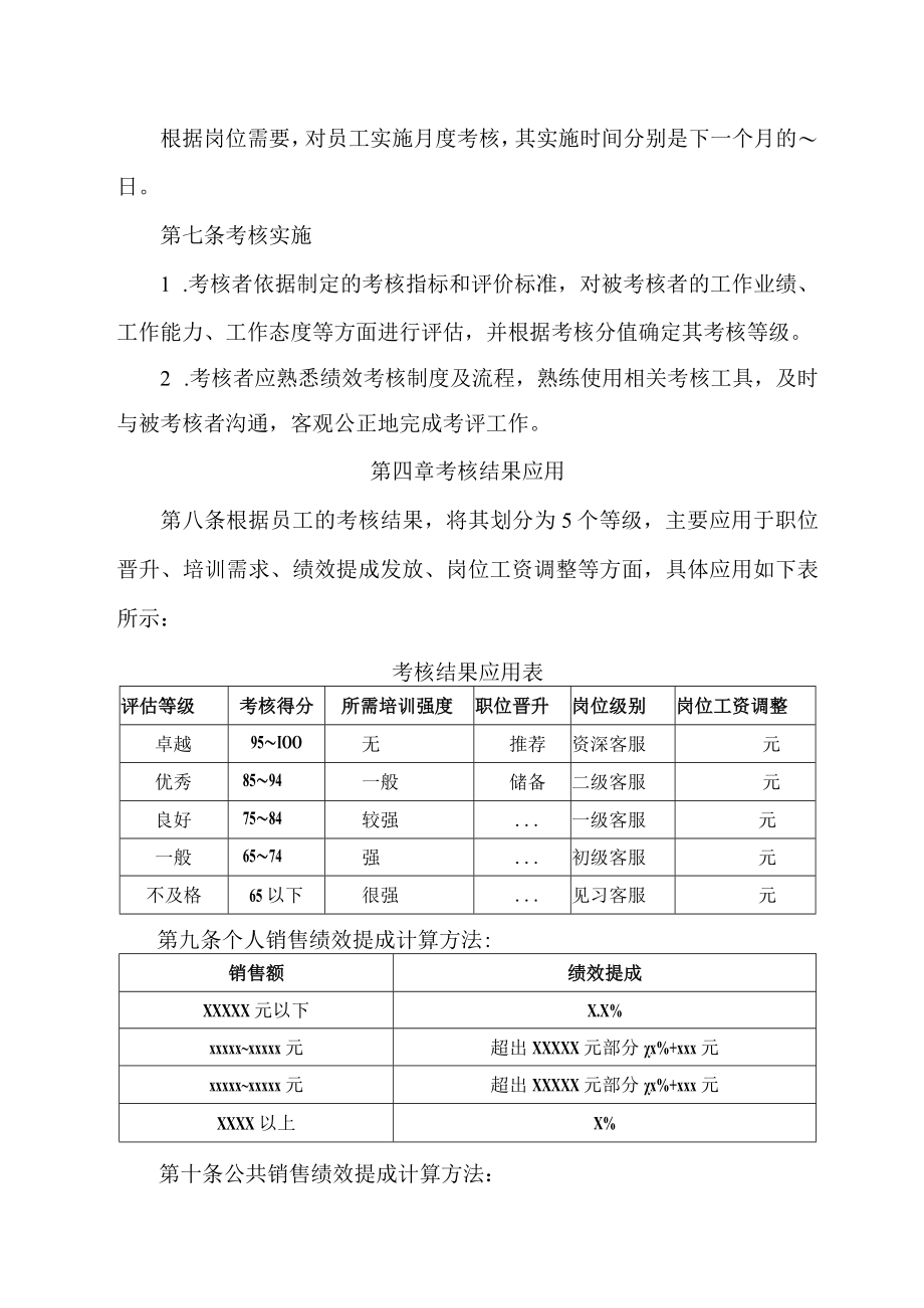 客服人员绩效考核管理制度.docx_第2页