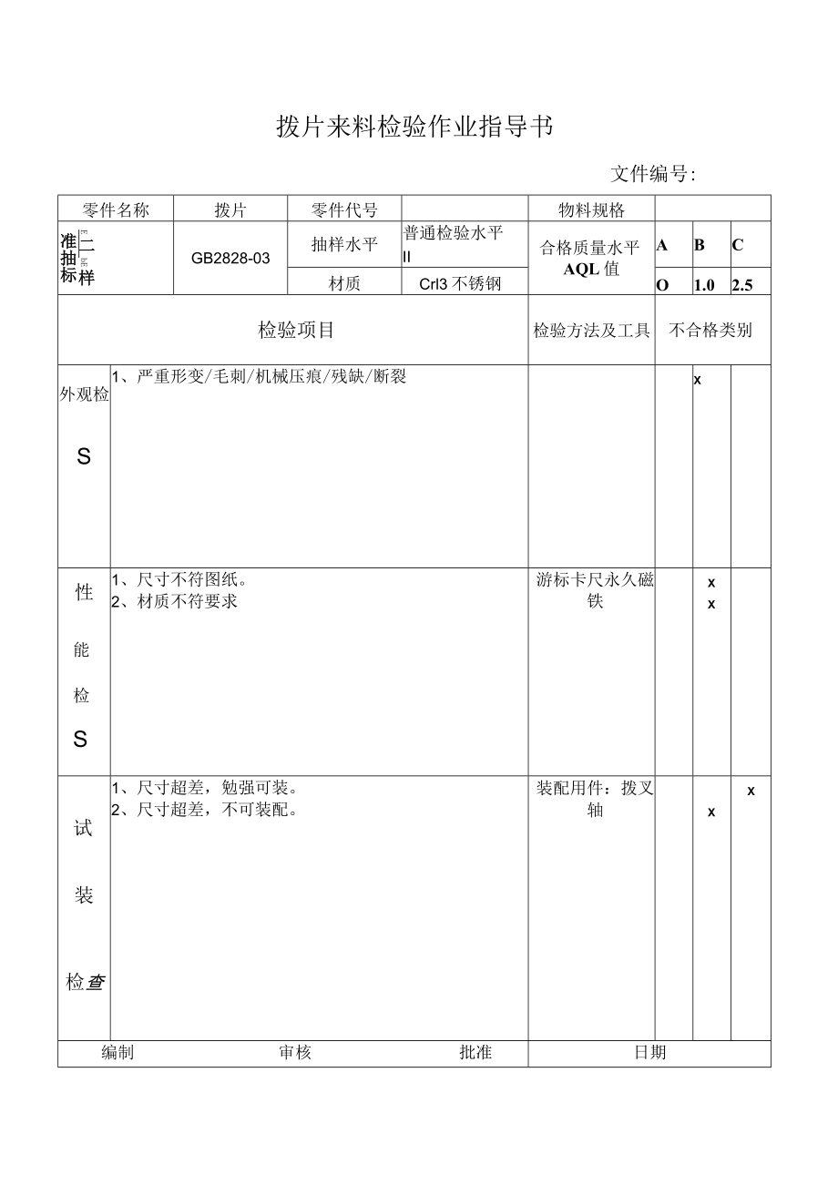 拨片来料检验作业指导书.docx_第1页