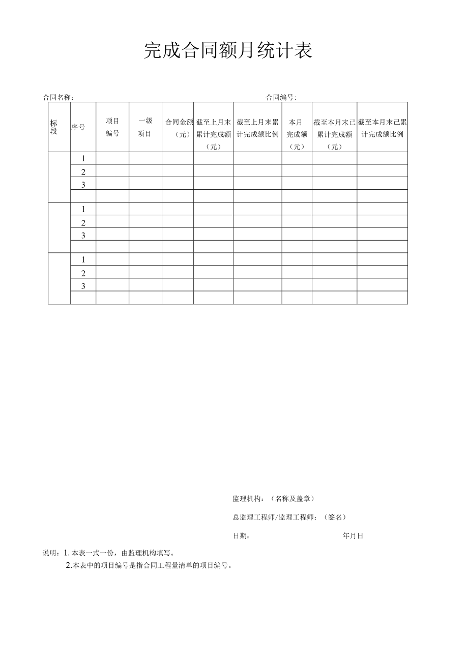 完成合同额月统计表.docx_第1页