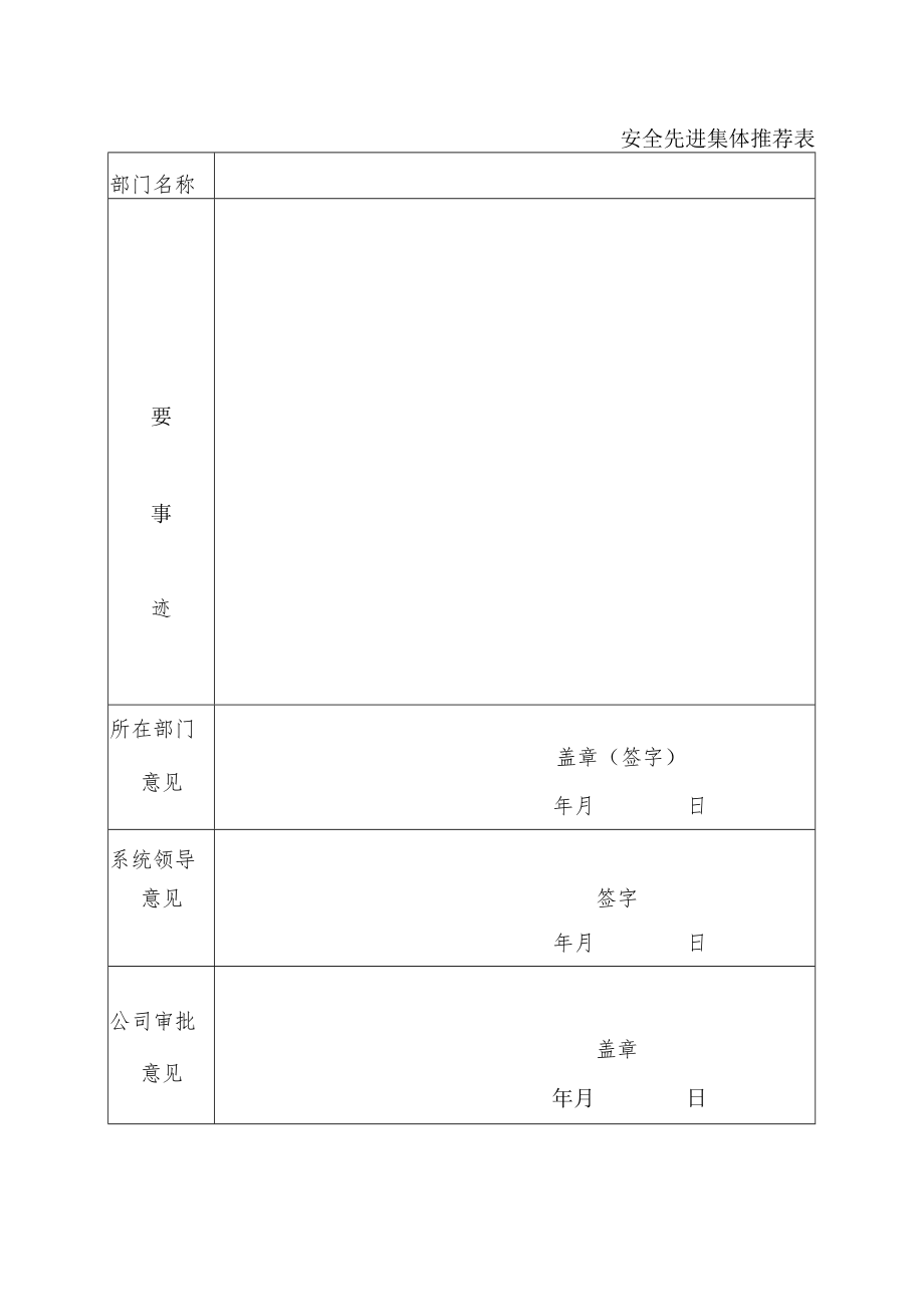 安全先进集体推荐表.docx_第1页