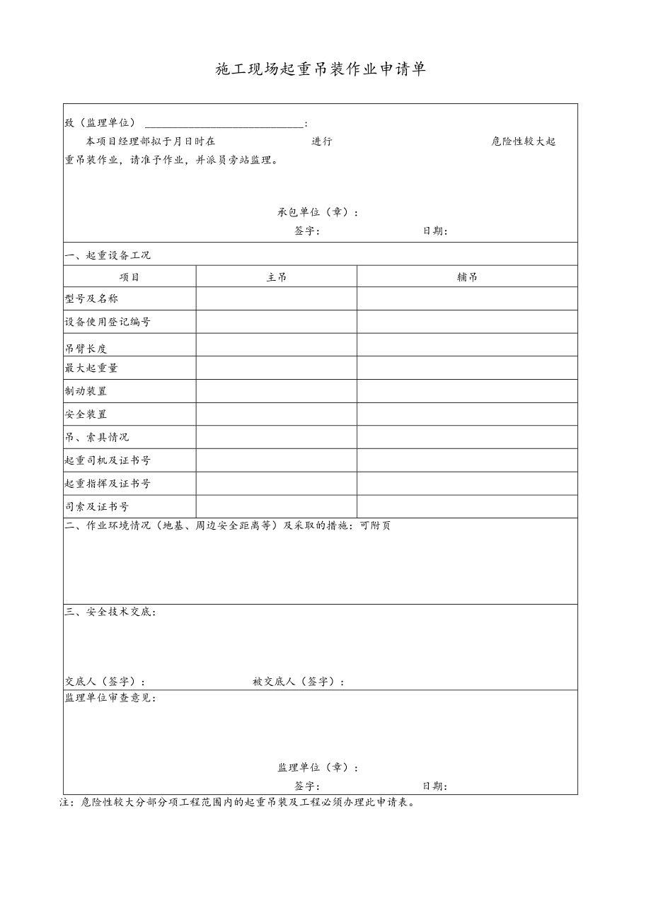 施工现场起重吊装作业申请单.docx_第1页