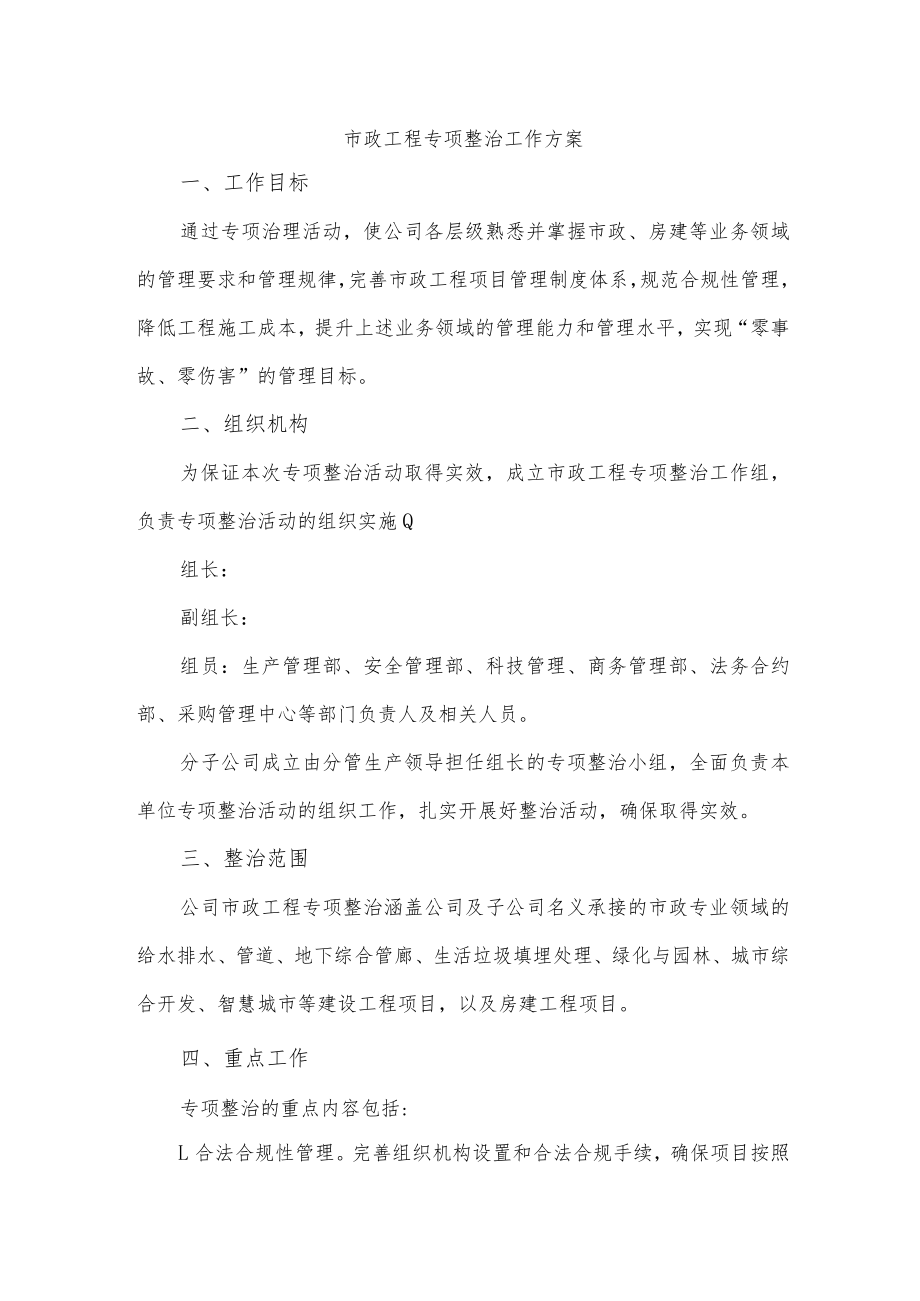 市政工程专项整治工作方案.docx_第1页