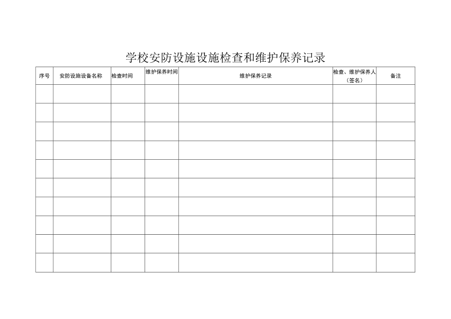 学校安防设施设备检查和维护保养记录.docx_第1页