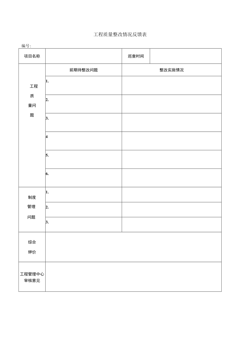 工程质量整改情况反馈表.docx_第1页