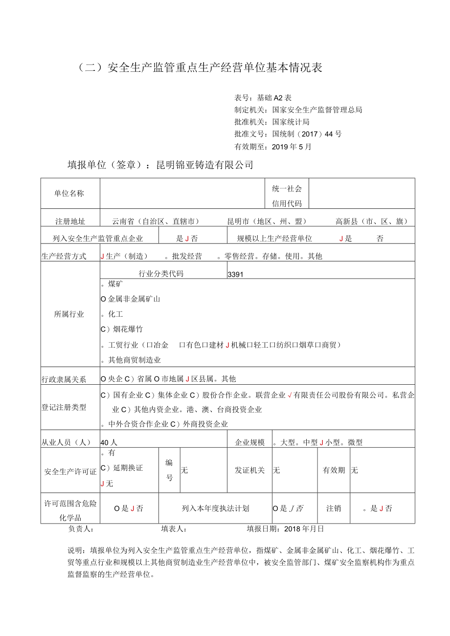 安全生产监管重点生产经营单位基本情况表.docx_第1页