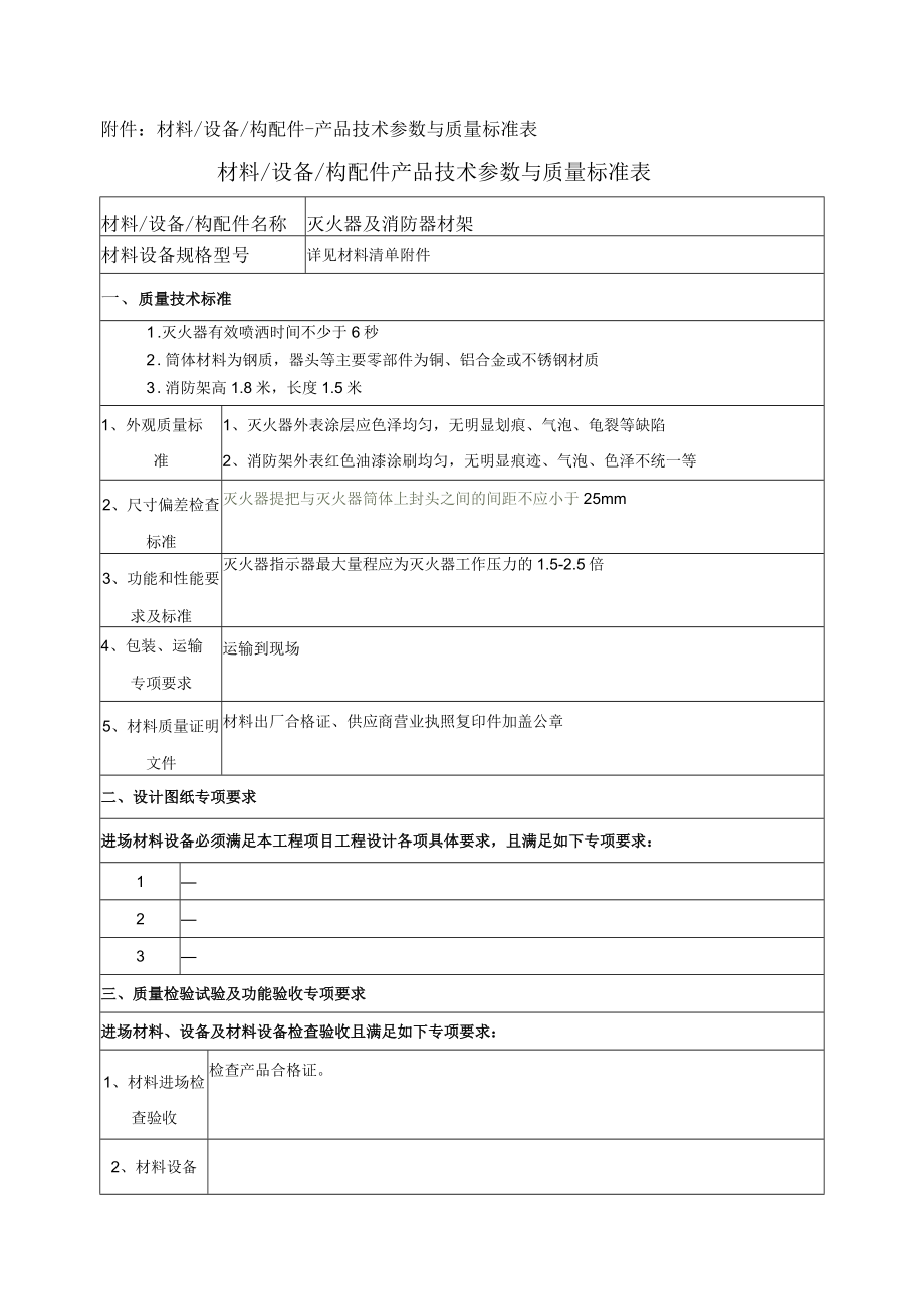 技术质量标准（灭火器、消防架）.docx_第1页