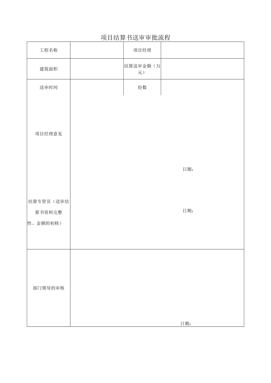 建筑施工结算书送审审批流程表.docx_第1页